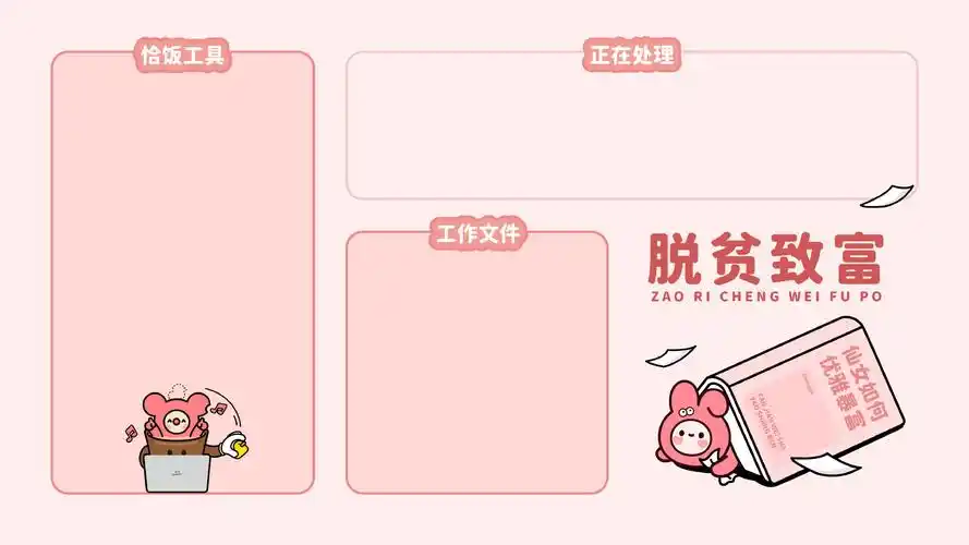 电脑壁纸打工人电脑分区壁纸