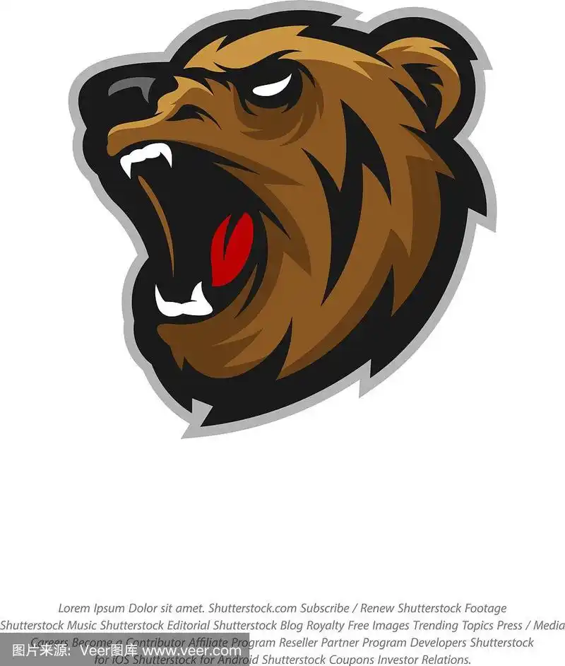 熊标志设计现代专业灰熊