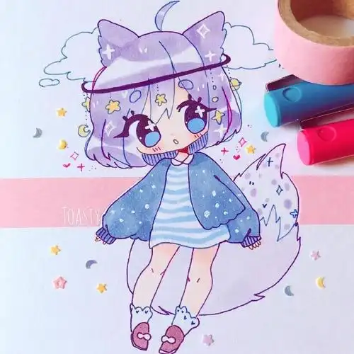 手绘q版女孩,每一张都是那么可爱-王氏教育