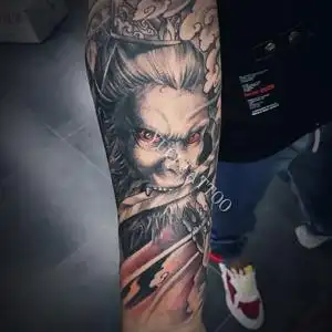 花臂半臂浮世绘斗战神孙悟空潮流拍摄男女仿真防水持久纹身贴