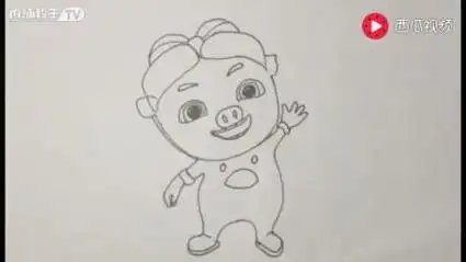 简笔画猪猪侠里的波比卡通人物