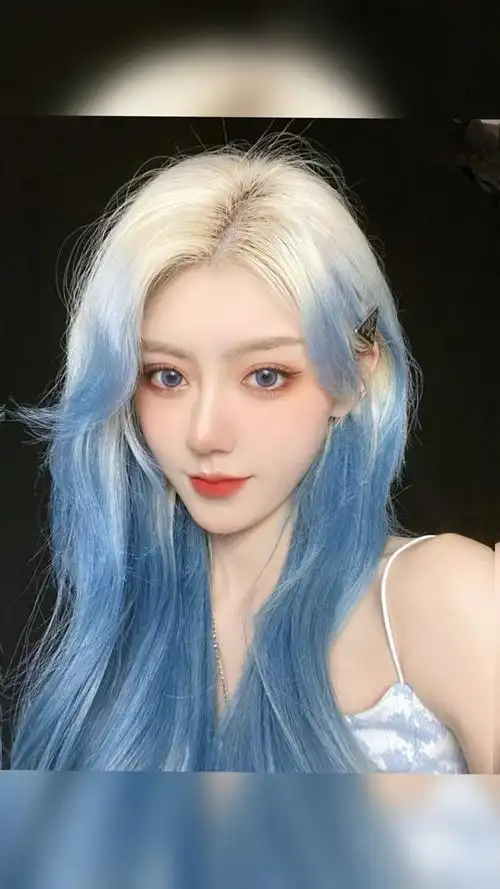 2021超显白发色,冰川蓝