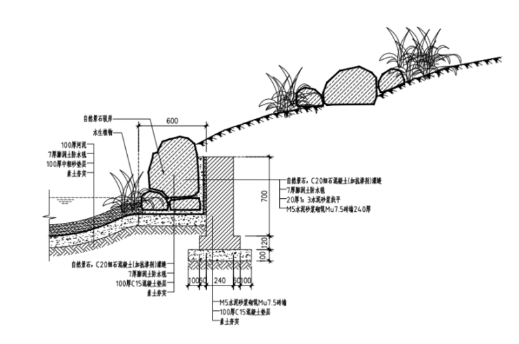 自然景石驳岸标准剖面做法.png