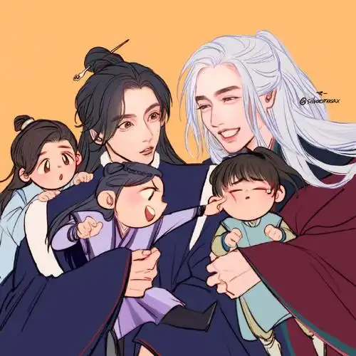 山河令[超话]# 一家五口好可爱～cr @此麻.