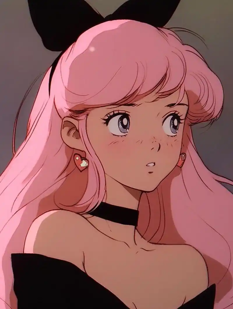 粉毛猫耳少女 |旧漫风女生头像#14