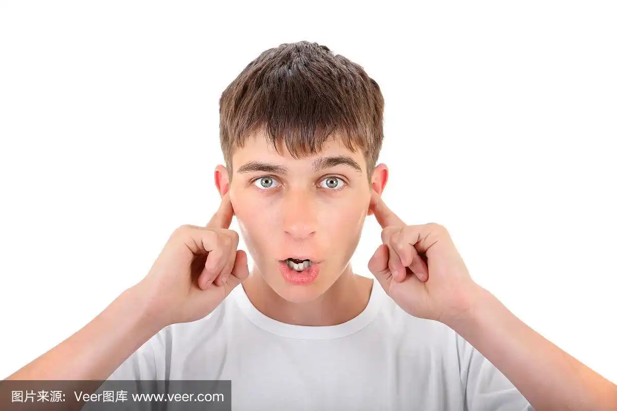 人的耳朵,关闭的,青少年,正面视角,水平画幅