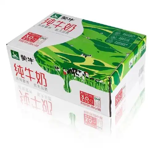 蒙牛纯牛奶百利包200ml16袋塑料袋包装
