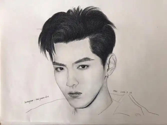 分享一张手绘的吴亦凡