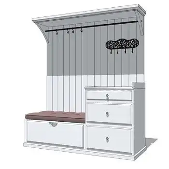 最全草图大师鞋柜su模型,精品sketchup进门玄关智能鞋柜设计skp模型