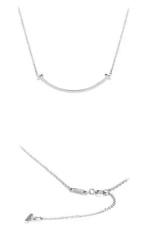 蒂芙尼 tiffany t系列 925银 迷你笑脸可调节项链 40/45cm 36340007