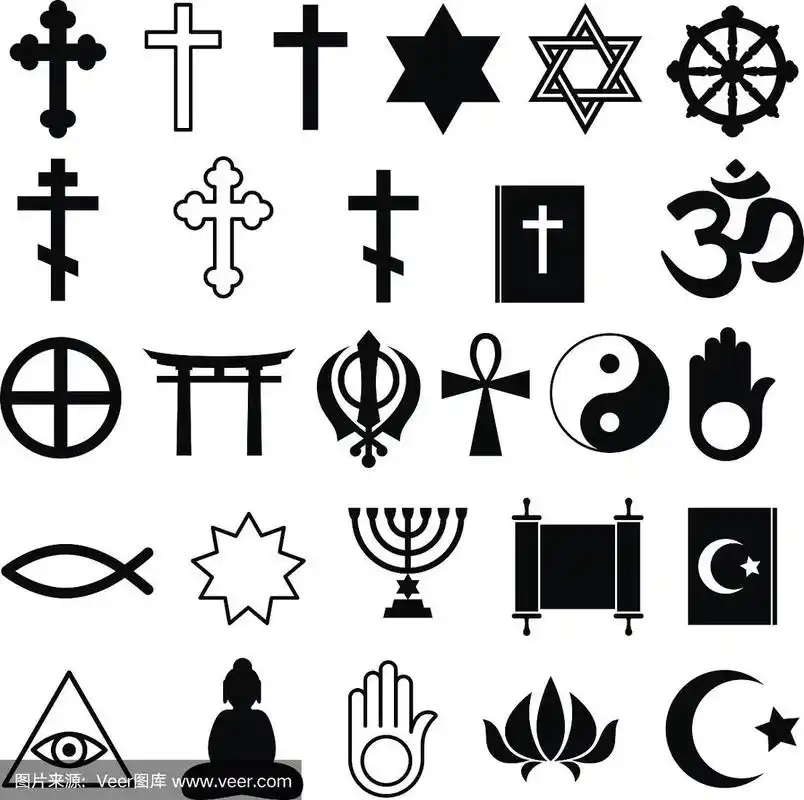 各种宗教象征图标集