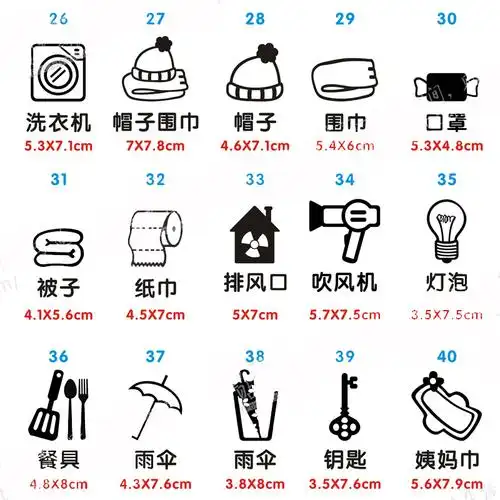 生活用品标识收纳分类抽屉图标贴画纸洗浴橱柜墙贴纸任选btl02