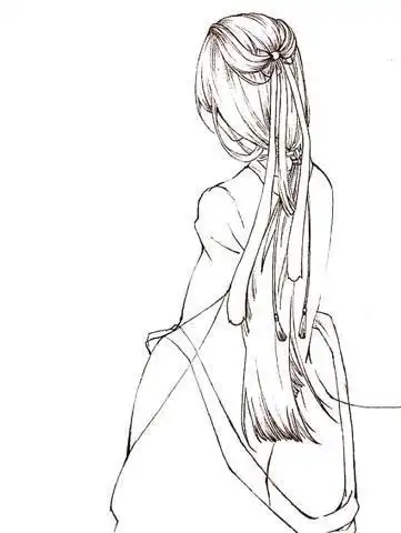 人物背景女简笔画