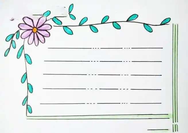 简单又漂亮 - 伴宝网手抄报藤蔓花边版面设计图手抄报边框花纹2014