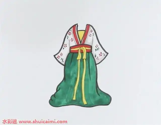 襦裙怎么画襦裙简笔画简单易画彩色