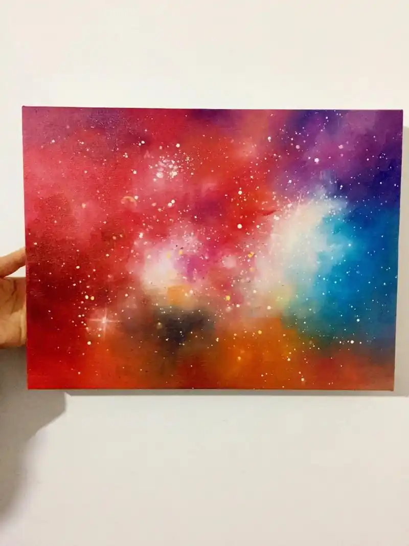 手绘星空油画.唯美浪漫的星空油画 #星空油画 #浪漫星空 # - 抖音