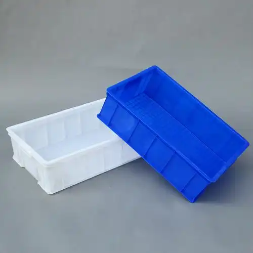 加厚塑料周转箱4号工具盒pe大号运输箱蓝色塑胶箱五金零件盒.