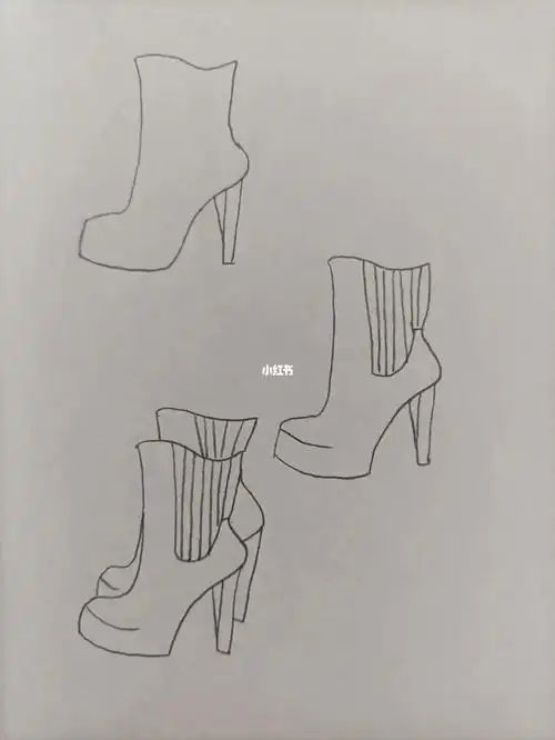 简笔画367高跟鞋