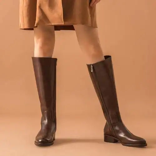 beautoday真皮长筒靴女