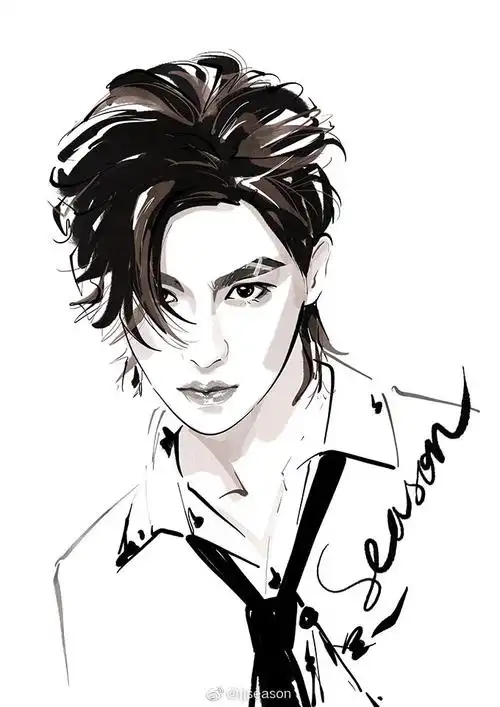 jjseason插画# ----- 黄明昊超话 @jjjustin0219 《liar》酷帅黑白