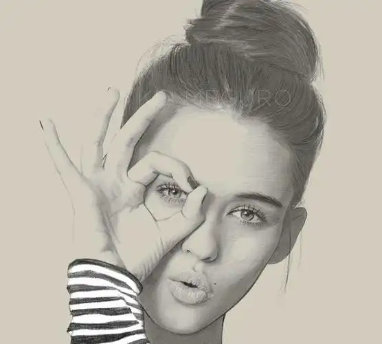 铅笔画美丽的瞬间一组女性肖像画作品画家keimeguro