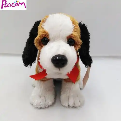 青岛厂家批发出口 圣诞生日儿童毛绒玩具站姿花狗陪伴 可定制样品