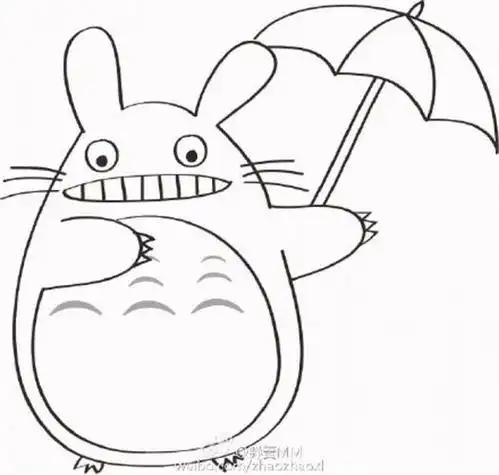 卡通人物简笔画教程龙猫