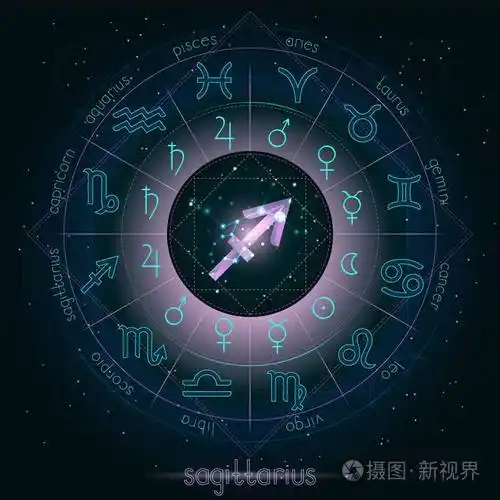 神秘圆圈中的神圣符号和象形文字占星术行星.