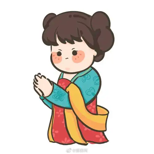 免抠素材|可可爱爱唐朝仕女手绘人像插画__财经头条