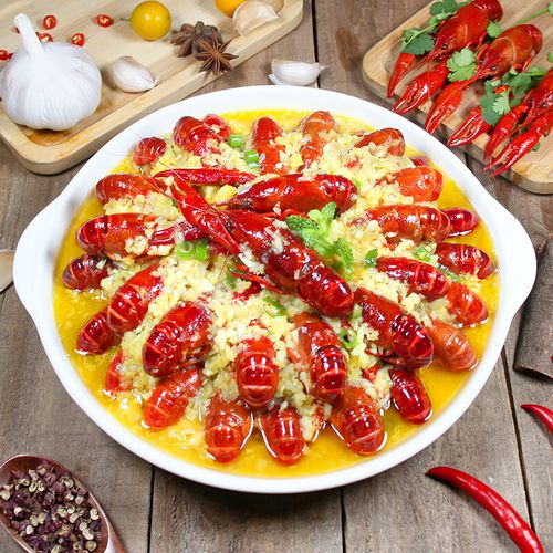 富海锦蒜蓉小龙虾800g 3-5钱 净虾400g 露营火锅烧烤 加热即食 方便菜