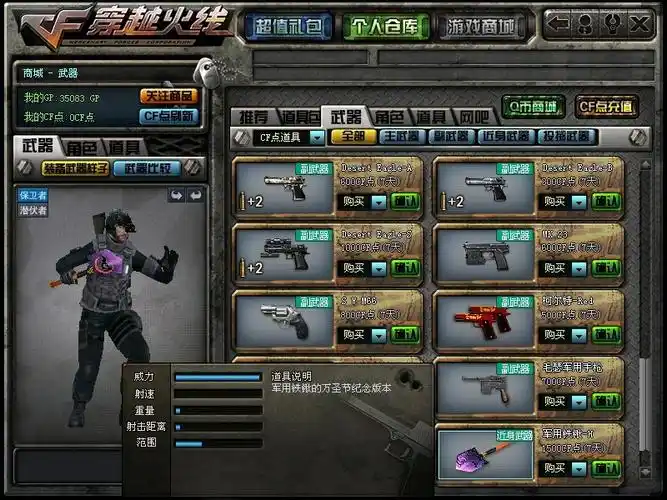 cf新人物【黑鹰】是gp的还是cf点的?得多少钱啊? 还有那把03式步枪呢?