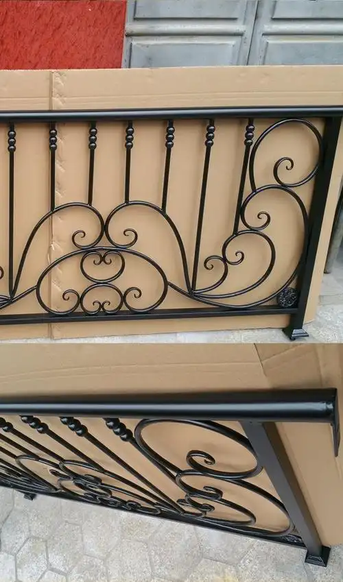 欧式铁艺楼梯扶手防护栏阁楼护栏走廊栏杆扶手 户外高档阳台围栏_双氙