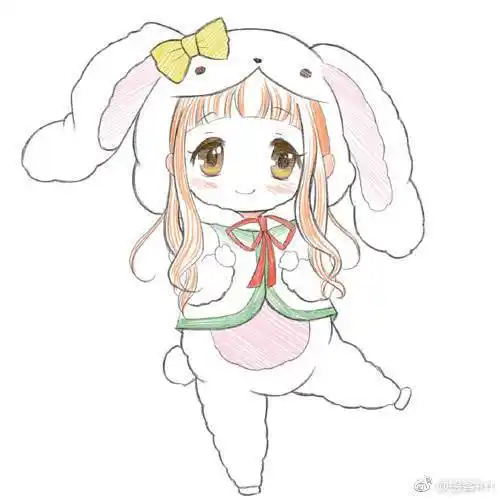 手绘小兔女