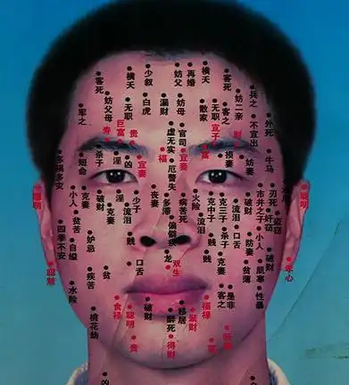 这是非常少见的额头上有七痣,此人一定大富大贵.男人印堂有痣:主贵.