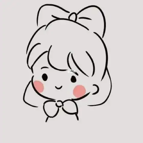 线条简笔画女孩可爱