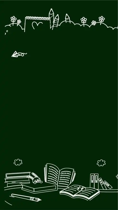 绿色手绘校园风h5背景psd分层素材