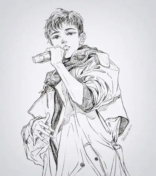 张杰  #摸鱼  #速写  #画画打卡  #画画