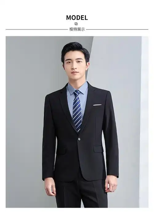 店工作服售楼部工装西装外套黑色西装西裤s西装165西裤29适合100110斤