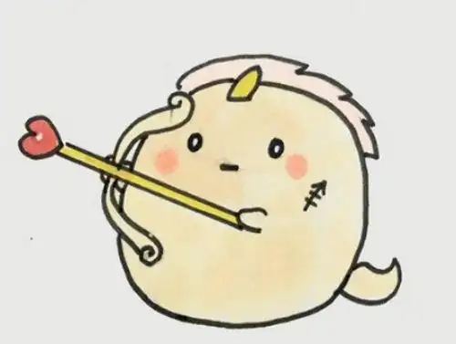 q版十二星座射手座简笔画怎么画卡通十二星座射手座简笔画绘画步骤