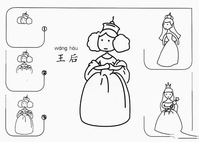画古代人简笔画皇后简单古代王后的简笔画琅琊榜 言皇后简笔画图片