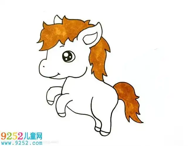 小马简笔画图片小马儿童绘画作品图集小马简笔画卡通简笔画步骤教程