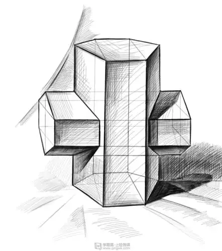 组合几何体—素描速写美术绘画入门练习 举报