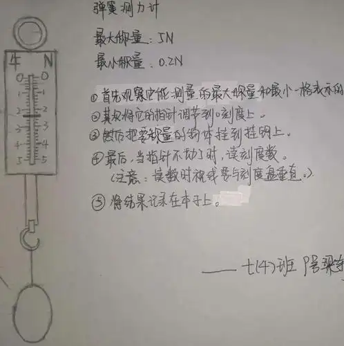 【停课不停学】汇贤中学科学网课优秀作业集_测力计