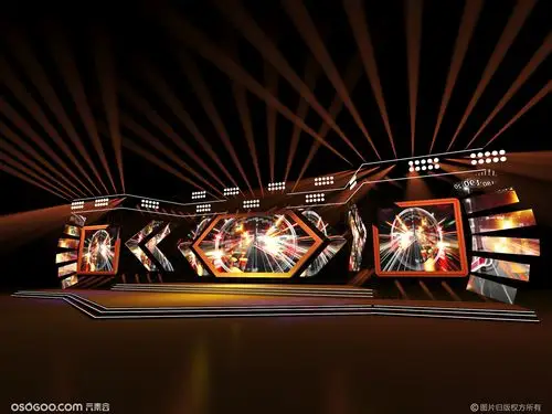 3d设计效果图科技回溯大会舞台舞美设计