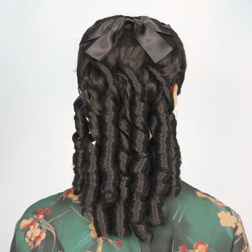 复古旗袍老上海舞娘卷发造型假发髻大波浪刘海片罗马公主卷