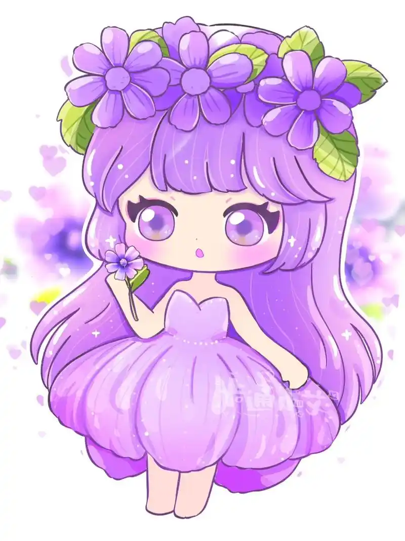 花朵拟人公主 原创小可爱们.#儿童画 #原创 #q版人物 # - 抖音