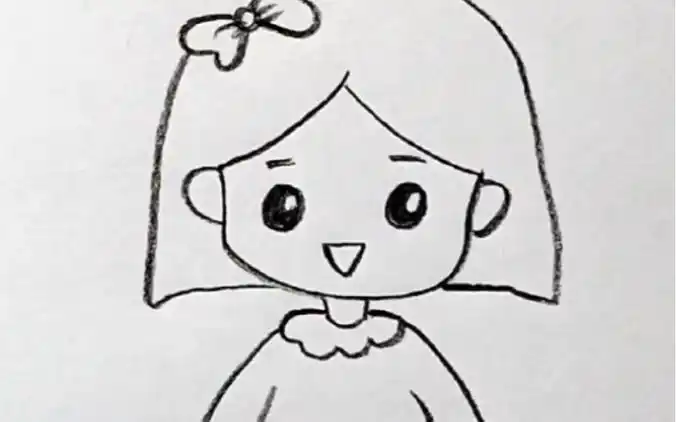 教你简单画小女孩