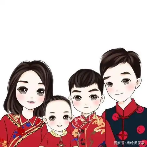 微信头像,全家福,三口之家,四口之家,头像设计