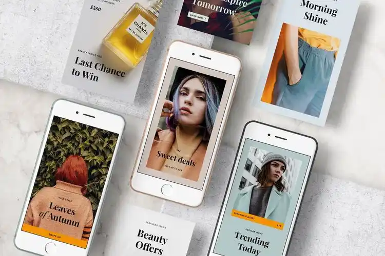 社交素材设计屏幕预览iphone样机模板phonescreenuiinstagrammockup