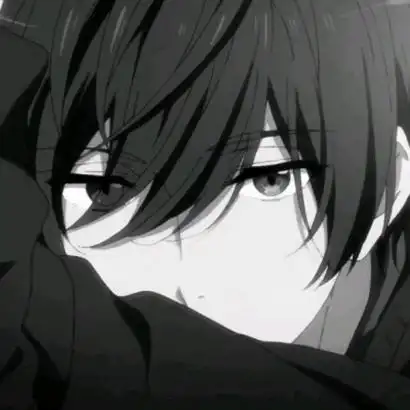 黑白动漫伤感男生头像